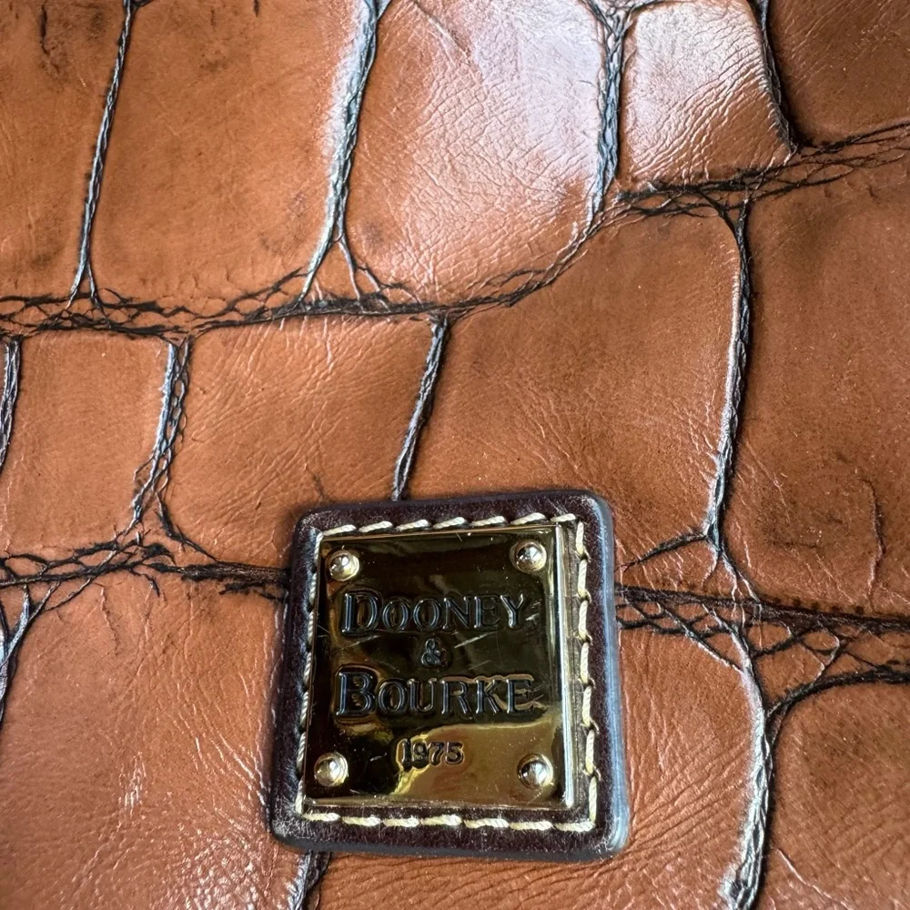 Dooney & Bourke Tan Croc-Embossed Hobo Bag